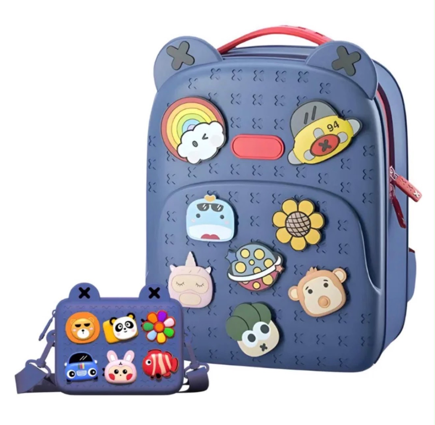 Mochila infantil azul con figuras